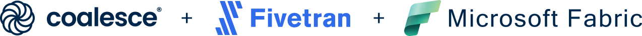 coalesce, fivetran, microsoft fabric logos displayed horizontally